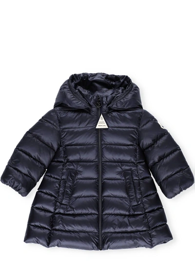 Shop Moncler Enfant Padded Hooded Down Coat In Blue
