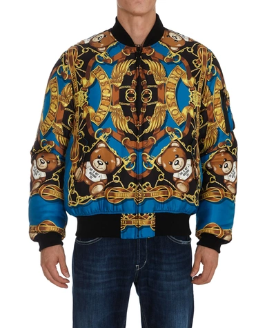 Shop Moschino Baroque Print Bomber Jacket In Multi