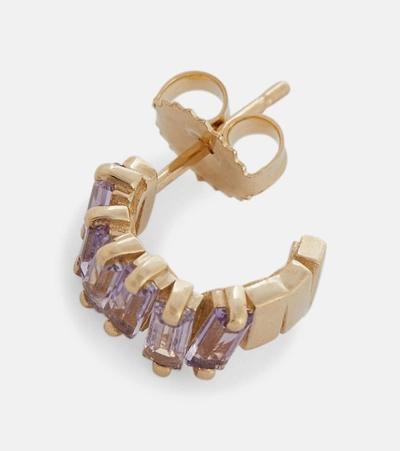 Suzanne Kalan Gia 14kt Gold Single Earring With Rose De France Amethysts In Gold
