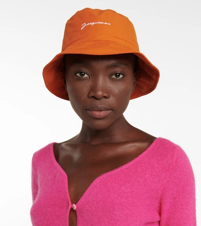 Shop Jacquemus Le Bob Picchu Bucket Hat In Orange