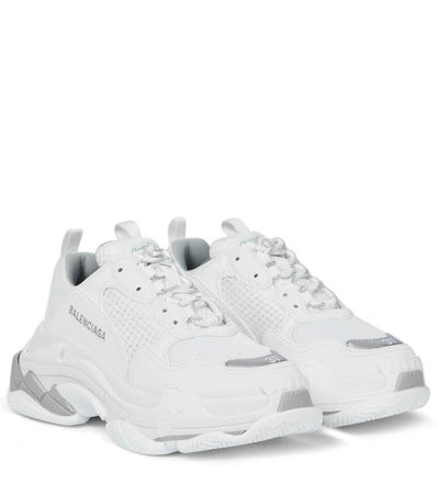 Shop Balenciaga Triple S Sneakers In White