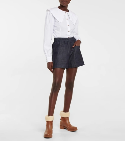 See By Chloé Eilieen Shearling-lined Suede And Leather Ankle Boots In Brown