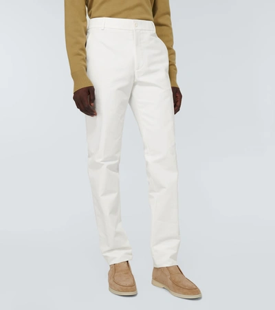 Shop Loro Piana Cotton Chino Pants In White