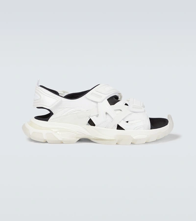 Shop Balenciaga Track Strapped Sandals In White