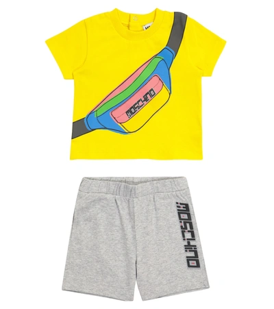 Shop Moschino Baby Printed Stretch-cotton T-shirt And Shorts Set In Multicoloured
