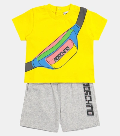 Shop Moschino Baby Printed Stretch-cotton T-shirt And Shorts Set In Multicoloured