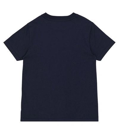Shop Polo Ralph Lauren Logo-printed Cotton T-shirt In Blue