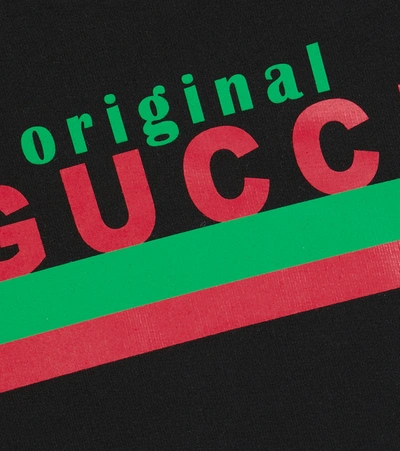 Shop Gucci Long-sleeved Cotton Sweatshirt In Black