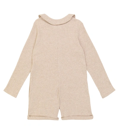 Morley Oisin Ribbed-knit Playsuit In Beige