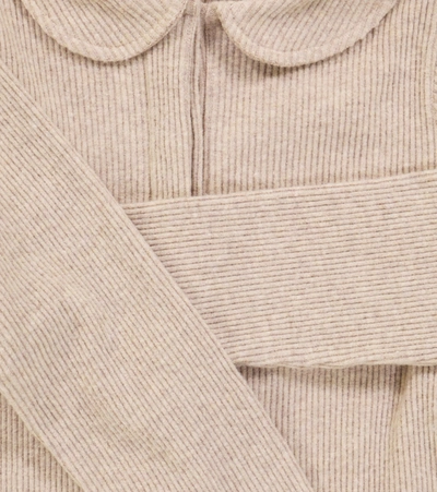 Morley Oisin Ribbed-knit Playsuit In Beige