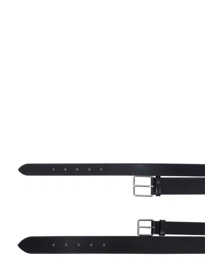 Shop Alexander Mcqueen Double Thin Belt In Black