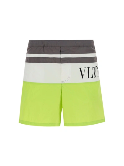 Shop Valentino Vltn Print Swim Shorts In Multi