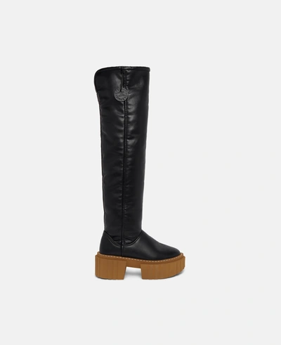 Shop Stella Mccartney Over-the-knee Emilie Teddy Boots In Black