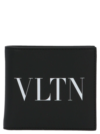 Shop Valentino Vltn Print Bifold Wallet In Black