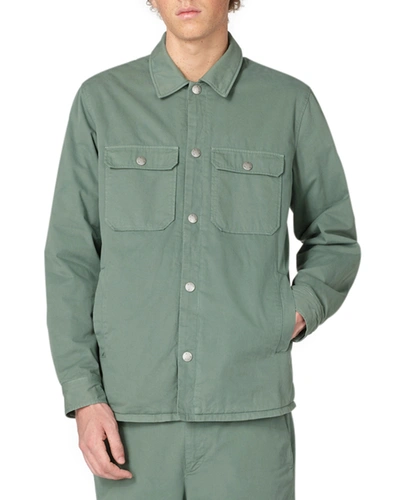 Shop Apc Men's Alex Solid Shirt Jacket In Military Khaki
