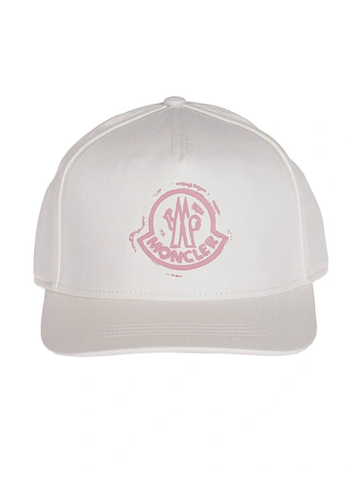 Shop Moncler Logo Printed Baseball Cap In White
