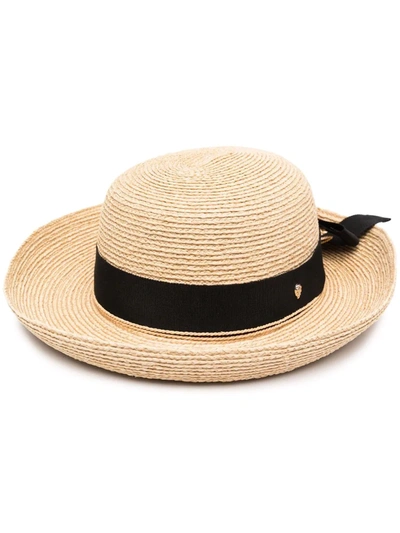 Shop Helen Kaminski Bow-detail Sun Hat In Nude