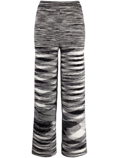 Shop Missoni Zigzag Knitted Straight-leg Trousers In Black