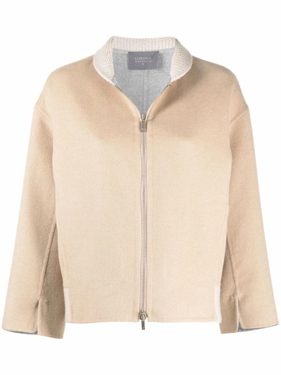 Shop Lorena Antoniazzi Zipped Fitted Jacket In Nude