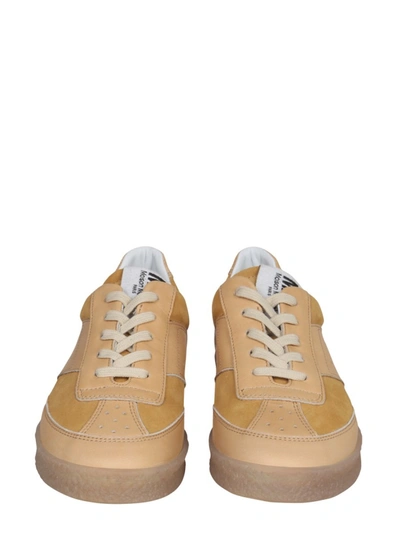 Shop Mm6 Maison Margiela Replica Leather Sneakers In Brown
