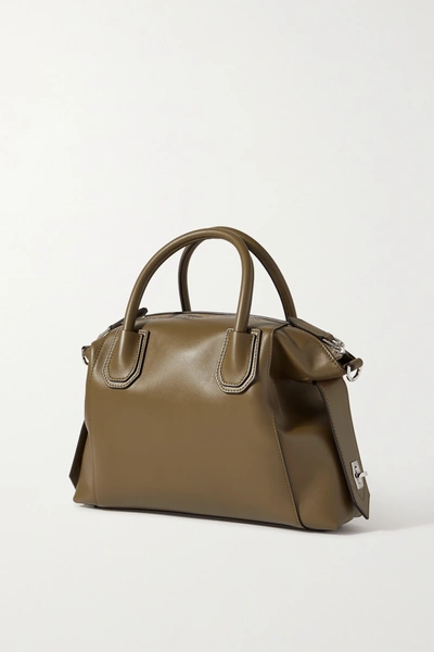 Shop Givenchy Antigona Soft Small Leather Tote In Green