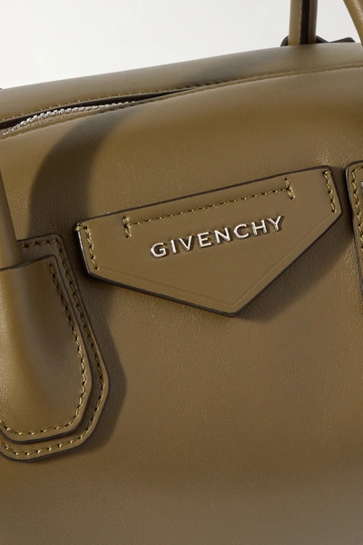 Shop Givenchy Antigona Soft Small Leather Tote In Green