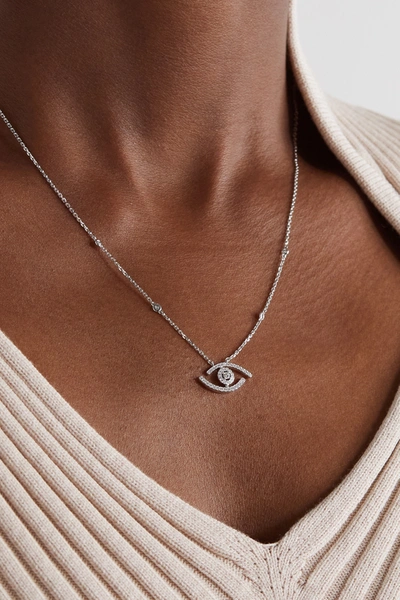 Shop Messika Lucky Eye 18-karat White Gold Diamond Necklace