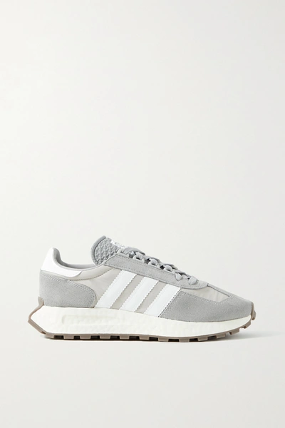Shop Adidas Originals Retropy E5 Ripstop, Suede And Leather Sneakers In Gray