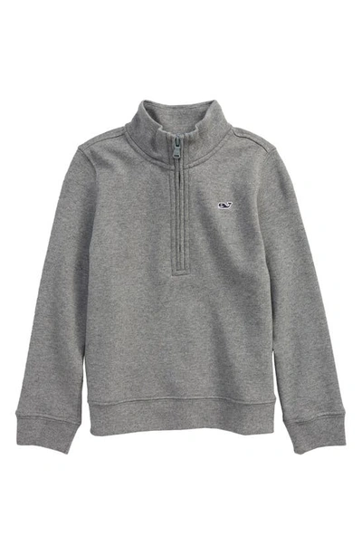 Shop Vineyard Vines Kids' Exclusive Half Zip Pullover In Medium Gray Heather