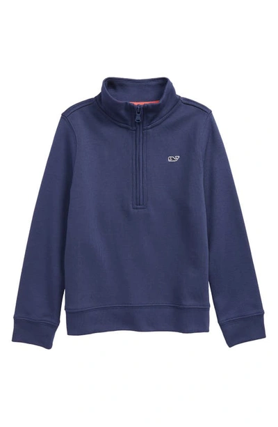 Vineyard Vines Kids' Exclusive Half Zip Pullover In Deep Bay