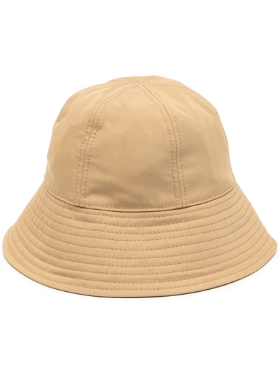 Shop Jil Sander Drop-brim Stitched Bucket Hat In Neutrals