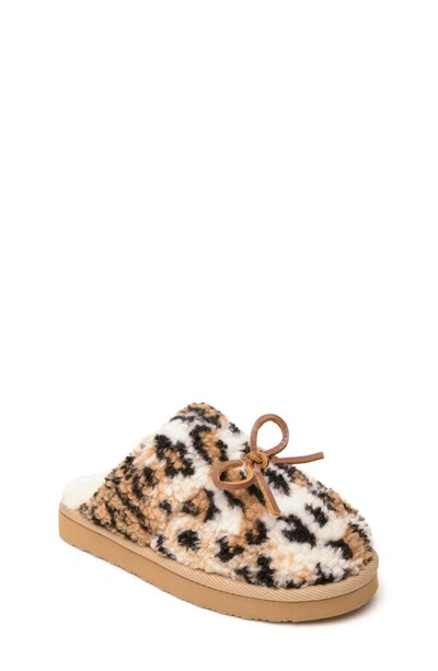 Shop Minnetonka Mini Flurry Faux Fur Scuff Slipper In Cinnamon Animal Print