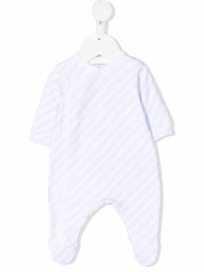 Shop Givenchy Logo-print Long-sleeved Pajama In Blue