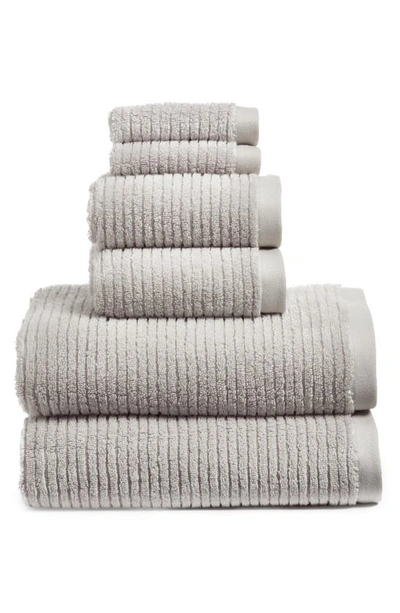 Shop Nordstrom 6-piece Hydro Organic Cotton Blend Bath Towel, Hand Towel & Washcloth Set In Grey Vapor