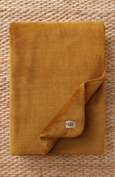 Ugg Whistler Throw Blanket In Brown Mustard | ModeSens