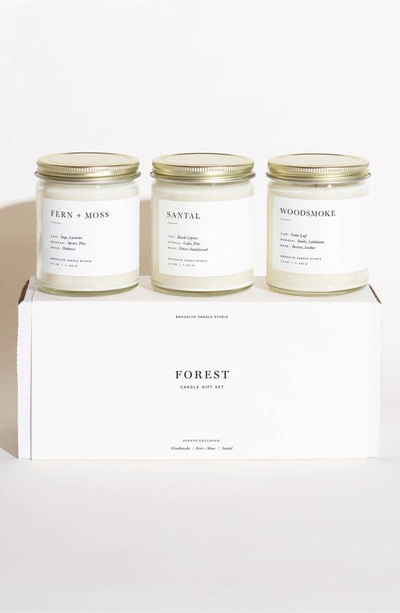 Shop Brooklyn Candle Studio Set Of 3 Scented Candle Gift Set In Forest