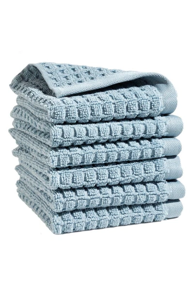 Shop Dkny 6-pack Cotton Washcloths In Seafoam