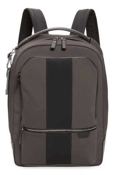 Shop Tumi Bradner Nylon Tricot Laptop Backpack In Grey/ Black Stripe