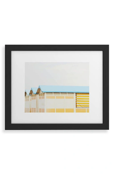 Shop Deny Designs Sunny Beach Huts Framed Art Print In Black Frame 18x24