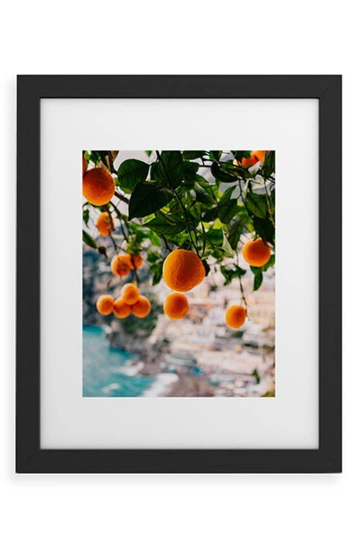 Shop Deny Designs Amalfi Coast Oranges Framed Wall Art In Black Frame 11x14