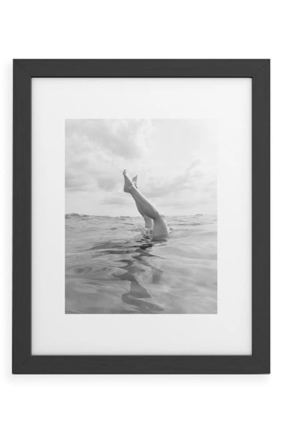 Shop Deny Designs Ocean Dive Framed Art Print In Black Frame 16x20