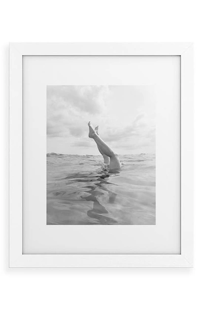 Shop Deny Designs Ocean Dive Framed Art Print In White Frame 13x19