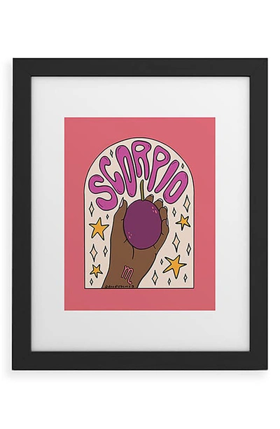 Shop Deny Designs Scorpio Passion Fruit Framed Wall Art In Black Frame 8x10