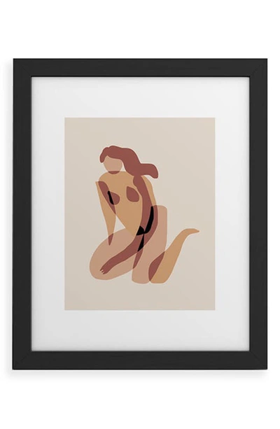 Shop Deny Designs Terracotta Nude Framed Wall Art In Black Frame 24x36