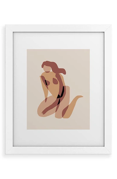 Shop Deny Designs Terracotta Nude Framed Wall Art In White Frame 16x20