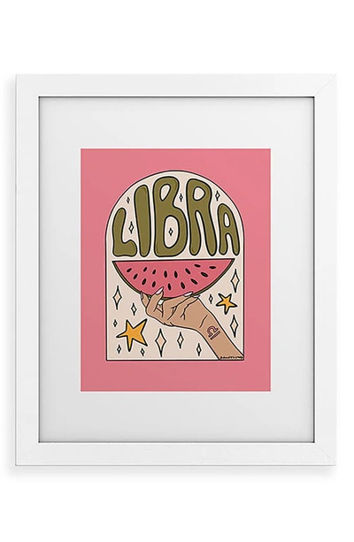 Shop Deny Designs Libra Watermelon Framed Wall Art In White Frame 11x14