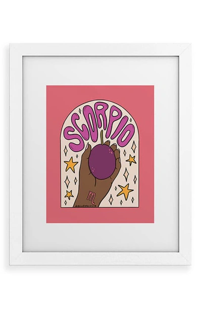 Shop Deny Designs Scorpio Passion Fruit Framed Wall Art In White Frame 11x14