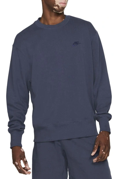 Shop Nike Sportswear Oversize Crewneck Sweatshirt In Thunder Blue/ Midnight Navy