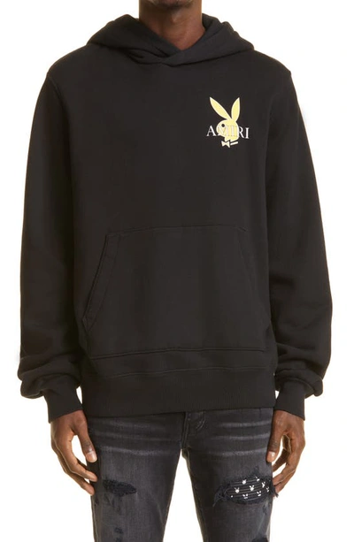 Shop Amiri Playboy Bunny Logo Hoodie In Black
