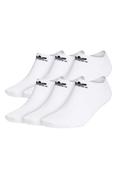 Shop Adidas Originals Trefoil 6-pack No-show Socks In White